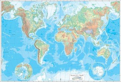 Physical world map of the entire world